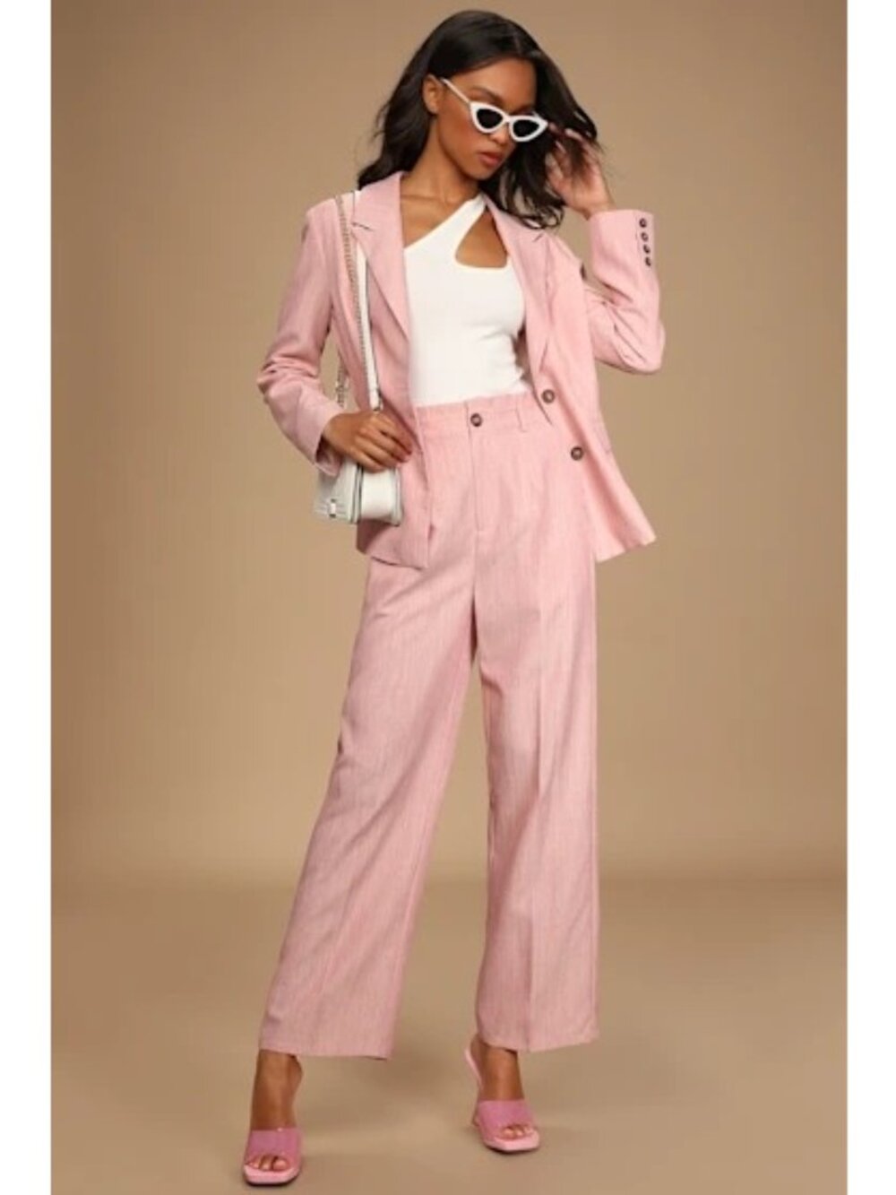 7th Avenue Blazer Jacket Size 4 Pink Long Sleeves Two-Button Lightweight - Picture 3 of 13